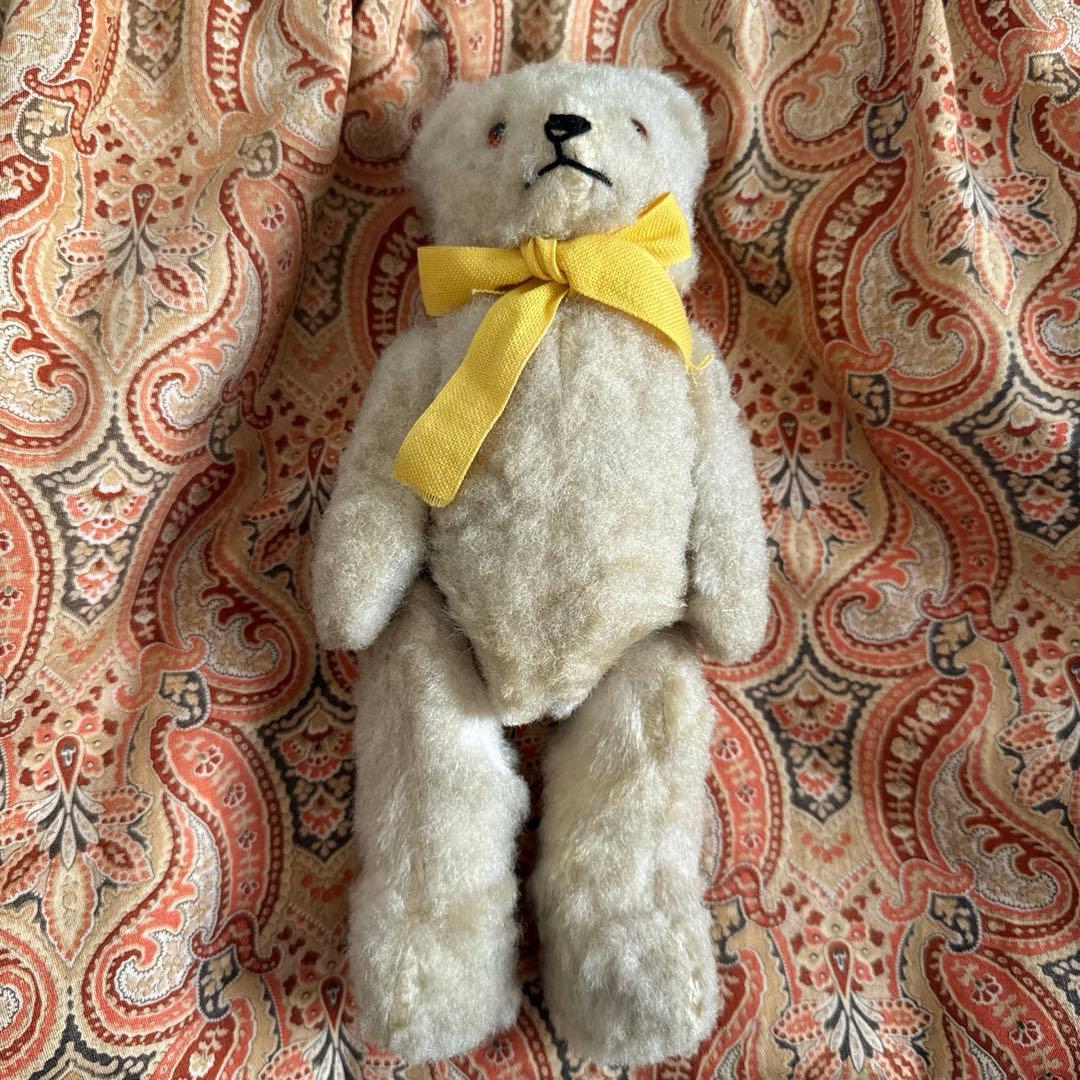 ドイツヴィンテージベア　ピーナッツベア　ホワイト　ドイツアンティークベア