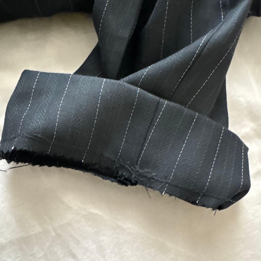 ヴェルサーチ スーツ ストライプ 裏地メデューサ 総裏 黒