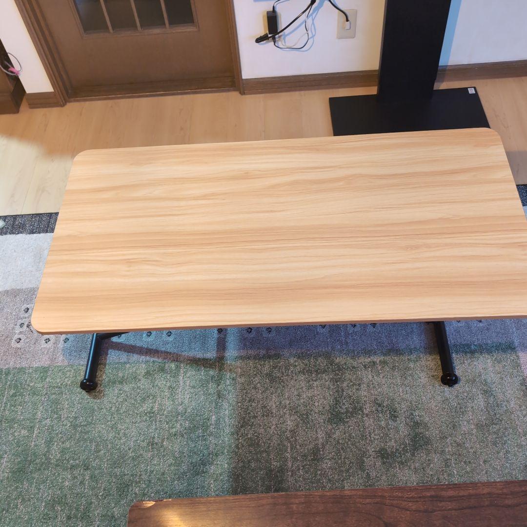 ガス圧無段階昇降式折りたたみテーブル 120x60cm 超美品