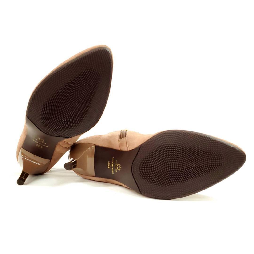 新品　HIMIKO　サイドジップショートブーツ　ポインテッドトゥ　グレージュ