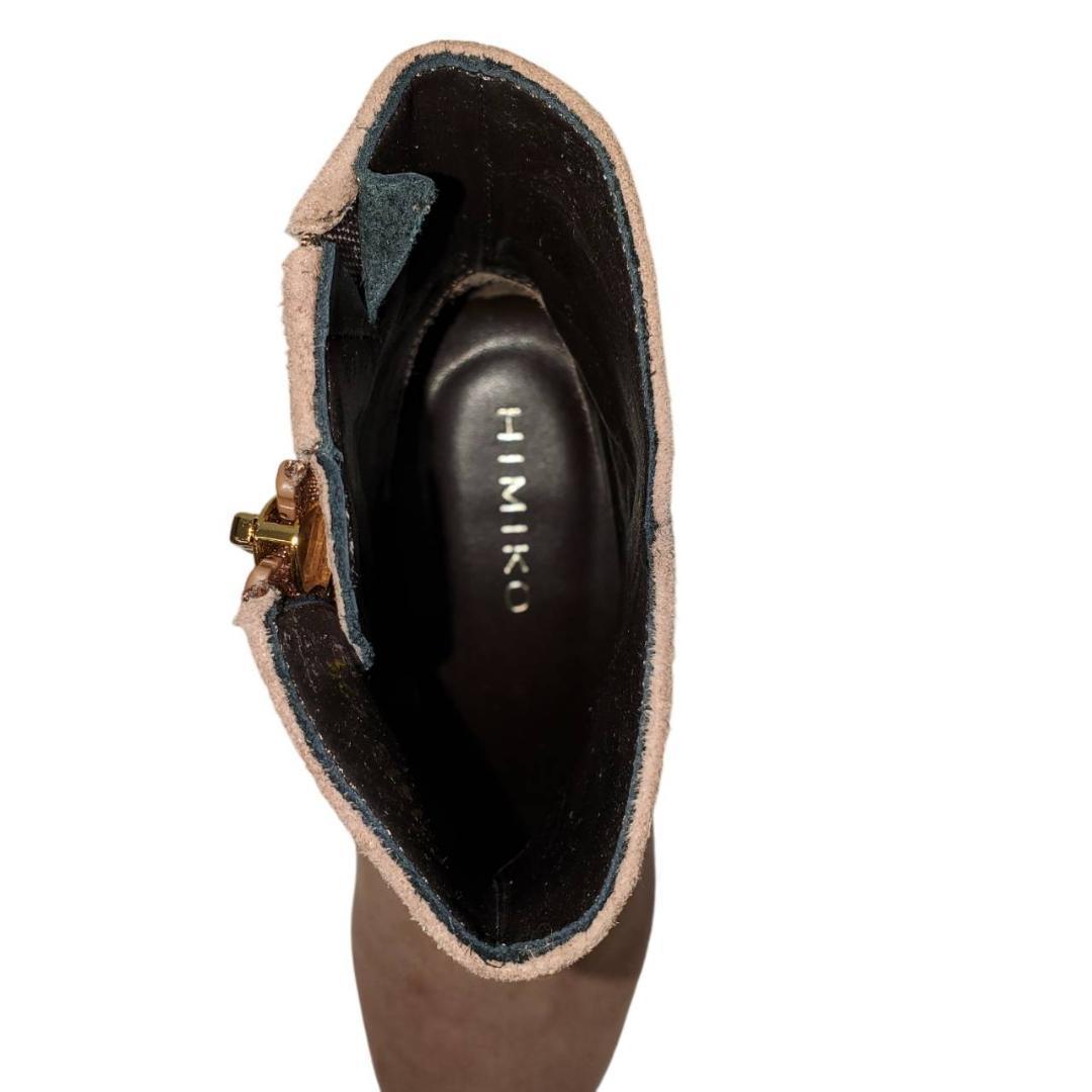 新品　HIMIKO　サイドジップショートブーツ　ポインテッドトゥ　グレージュ