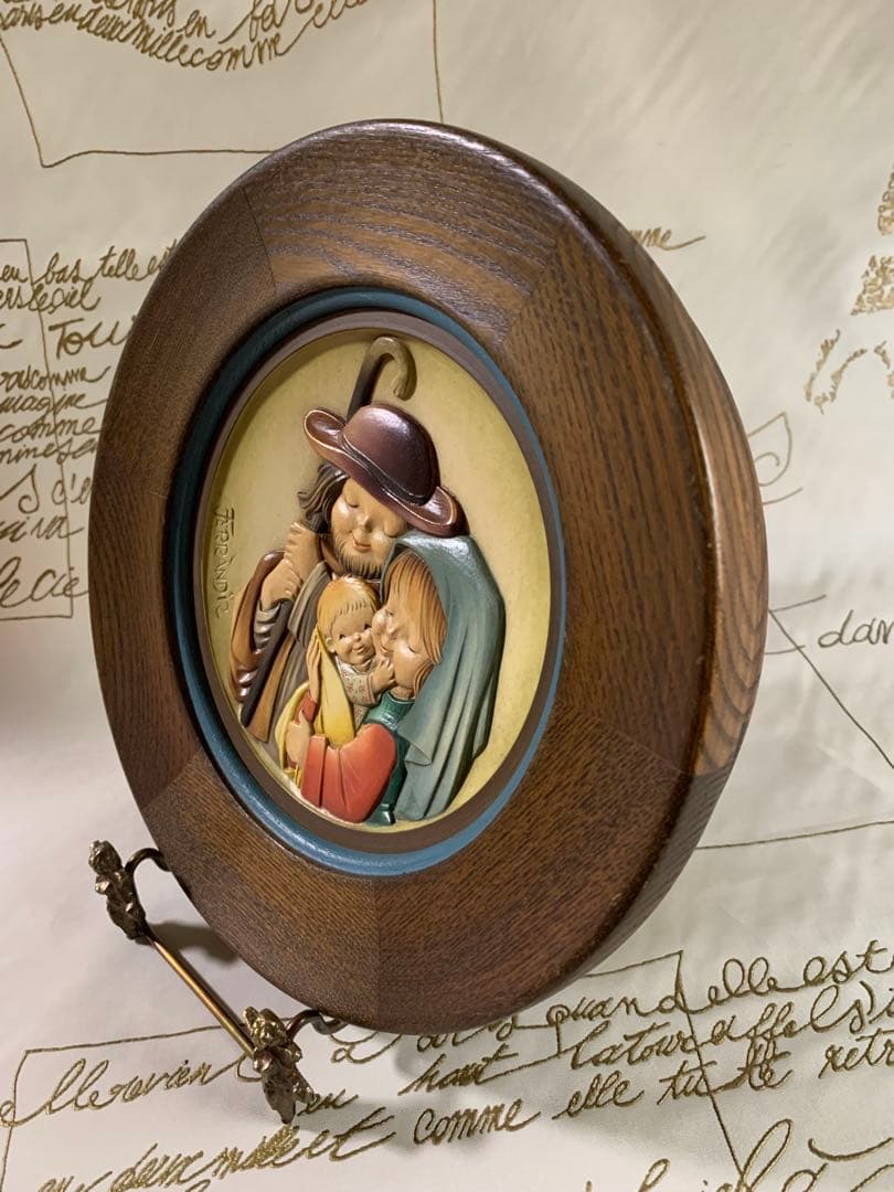 アンリ人形　ビンテージ1982年クリスマス木製プレート！可愛い過ぎます！