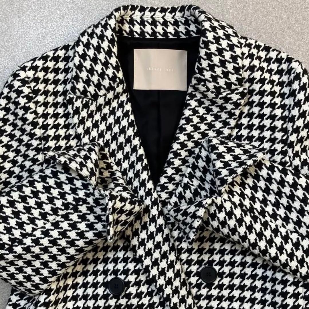 【極美品✨23年モデル】セオリーリュクス 千鳥格子 ダブルコート ジャケット