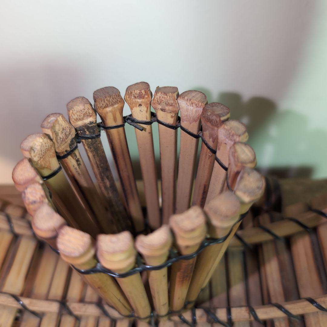 竹製装飾品 円形フレームと花生け　竹細工　竹工芸品