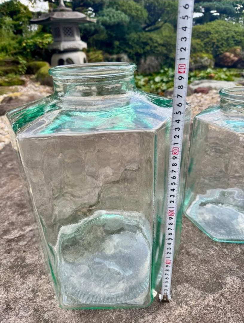 美品！イタリア 製希少 アンティーク 吹きガラスジャーセット