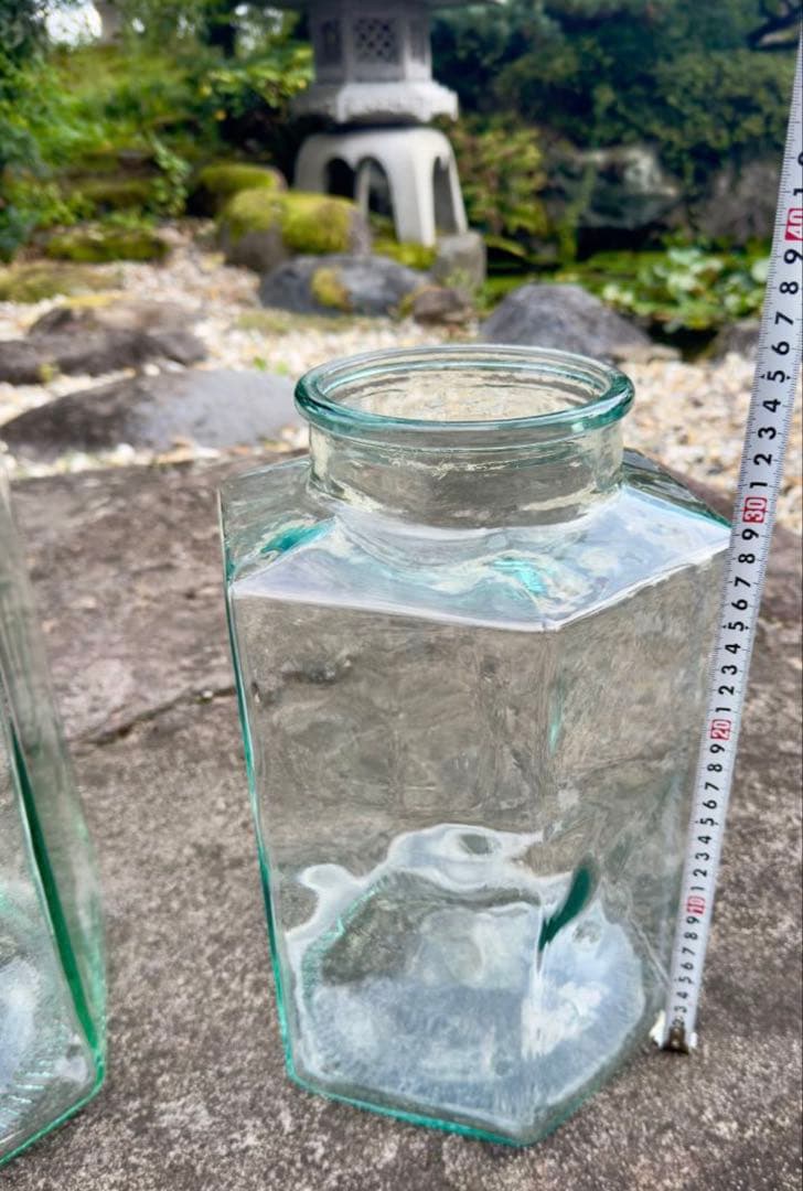 美品！イタリア 製希少 アンティーク 吹きガラスジャーセット