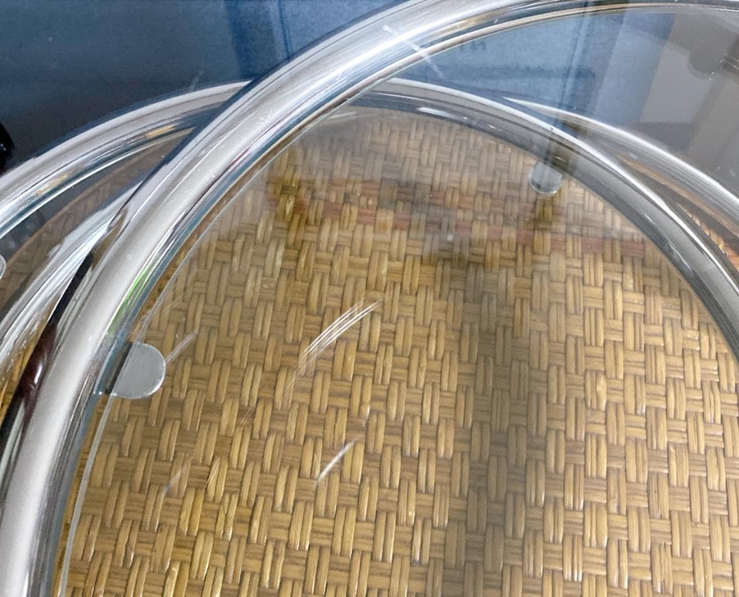 ガラステーブル 3段 丸テーブル サイドテーブル ラウンドガラステーブル