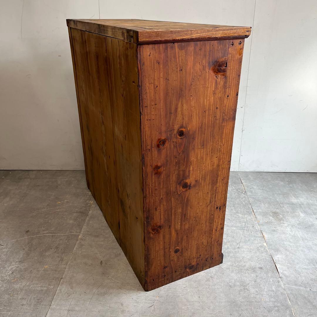 アンティーク 黒柿材 けやき ガラス 茶箪笥 キャビネット 昭和レトロ z460