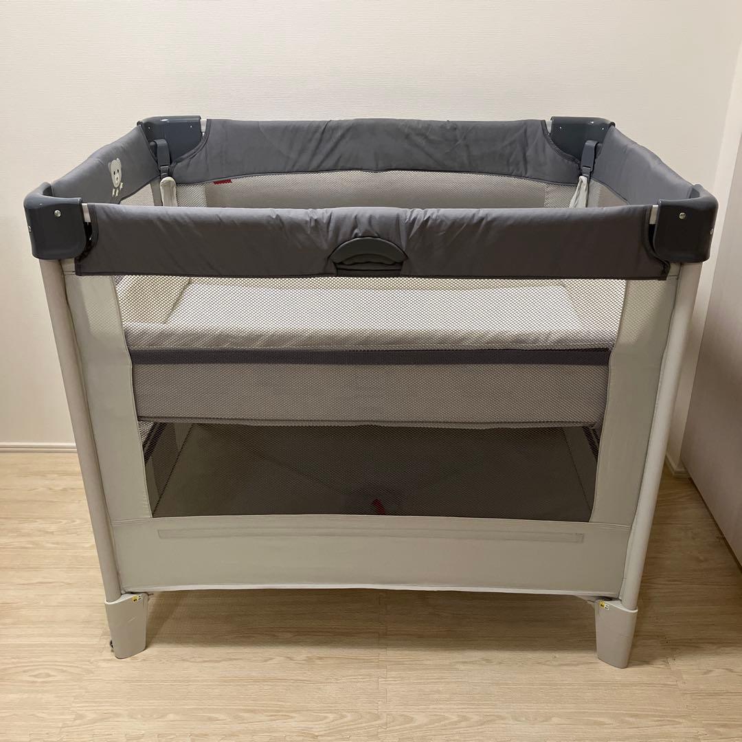 Aprica ココネルエアーAB ベビーベッド 折りたたみ グレーベア