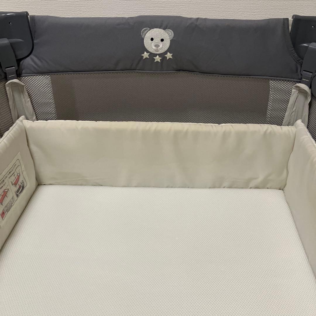 Aprica ココネルエアーAB ベビーベッド 折りたたみ グレーベア