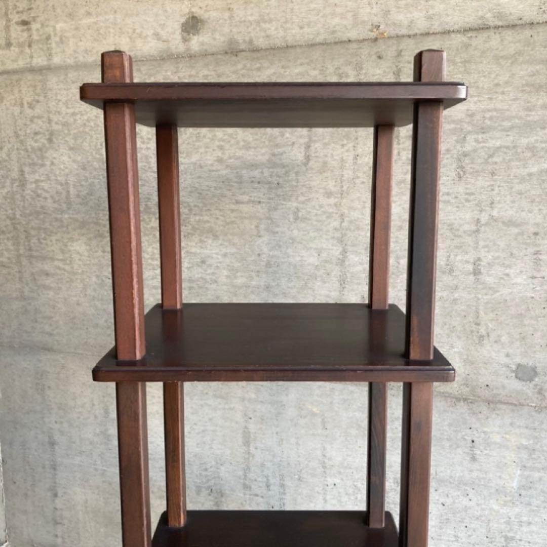 棚 シェルフ ラック 飾り棚 置物台 花台 木製 4段 ブラウン 家具 レトロ