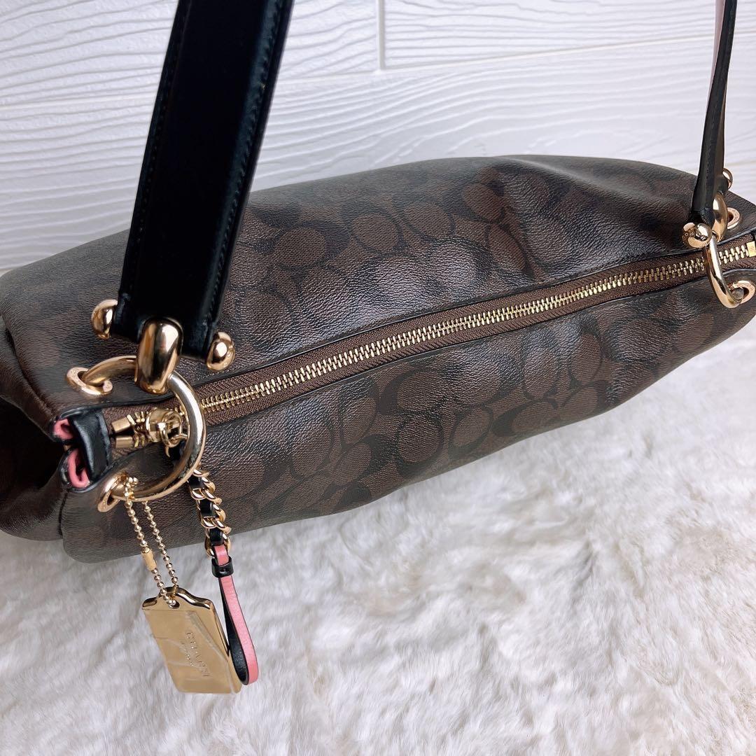 極美品☆COACHコーチ 2wayショルダーバッグ ブラウン レザー 大容量