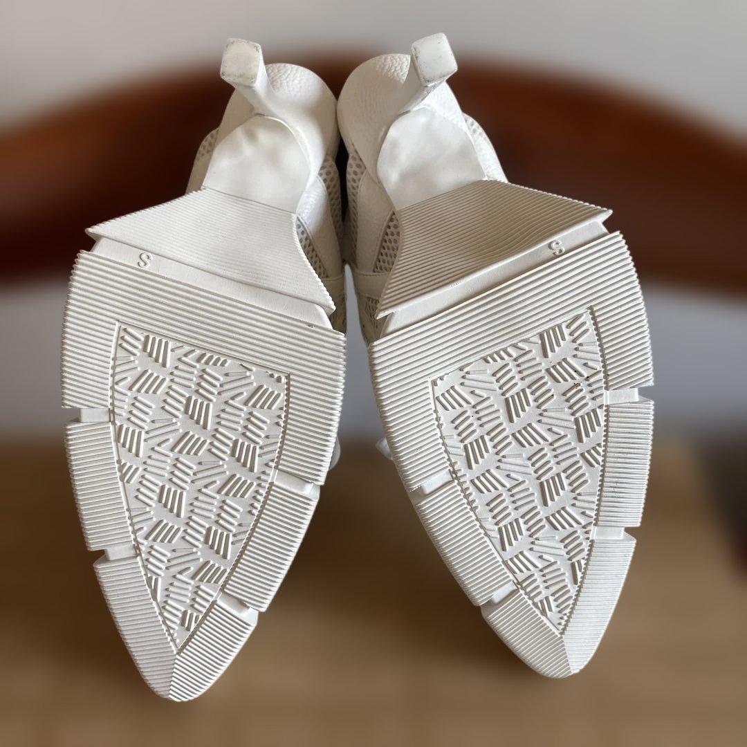 yello イエロ　ホワイト メッシュ スニーカーサンダル ミュール　高ヒールS