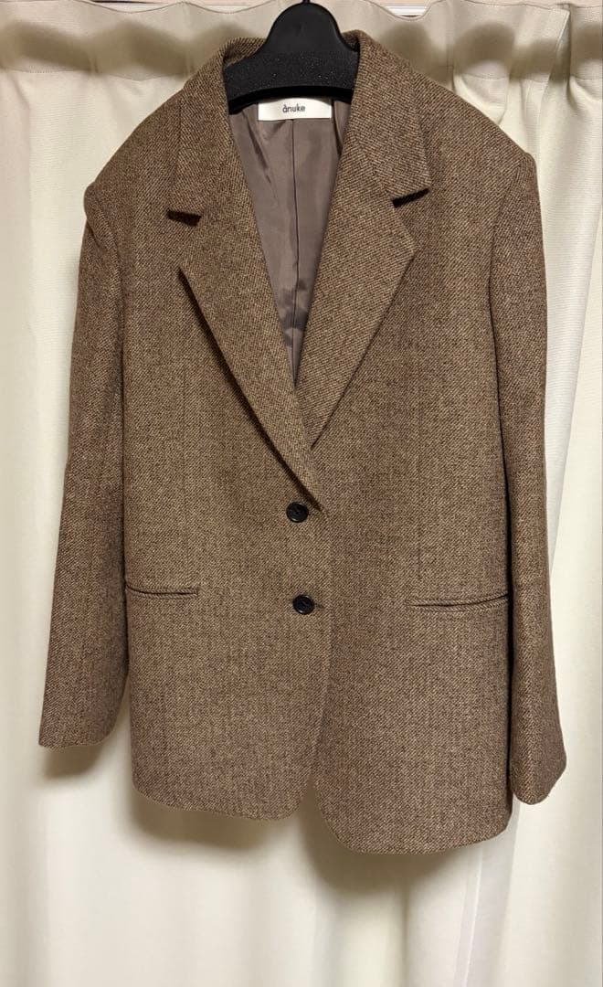 アンヌークHerringbone Wool Jacket 36ベージュ