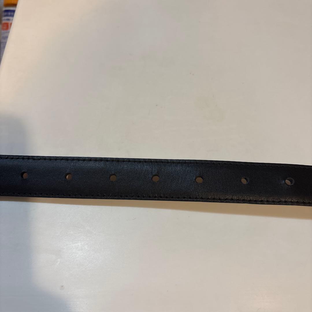 CELINE ブラックレザー ベルト ゴールドバックル