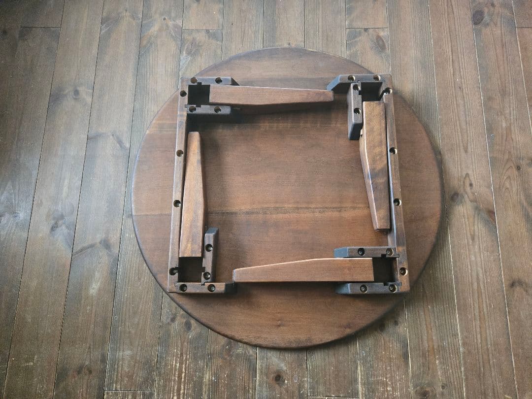 無垢ダークブラウンちゃぶ台75φ・家具工房芽生様製