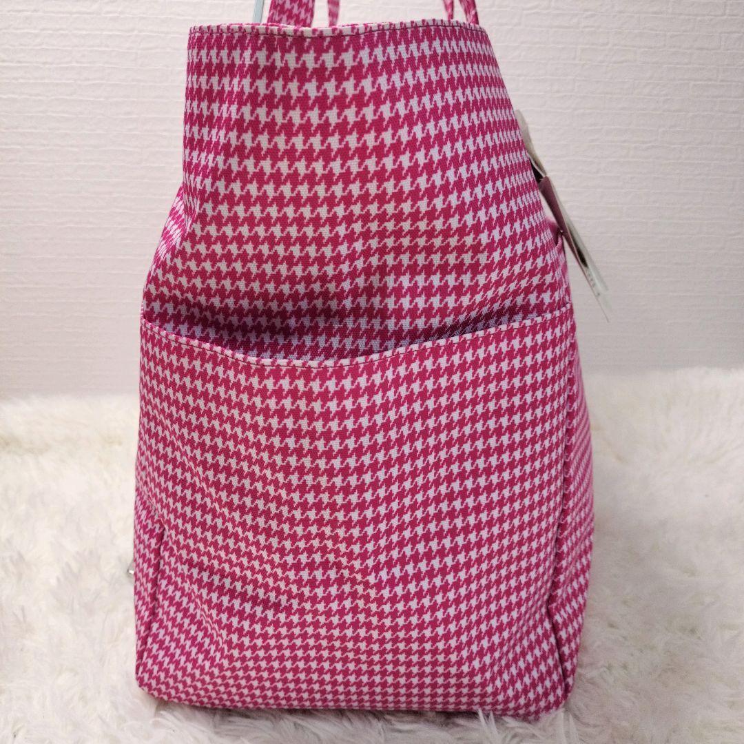 【極美品】ジャックバニー トートバッグ ドラミちゃん ピンク 千鳥柄 大容量