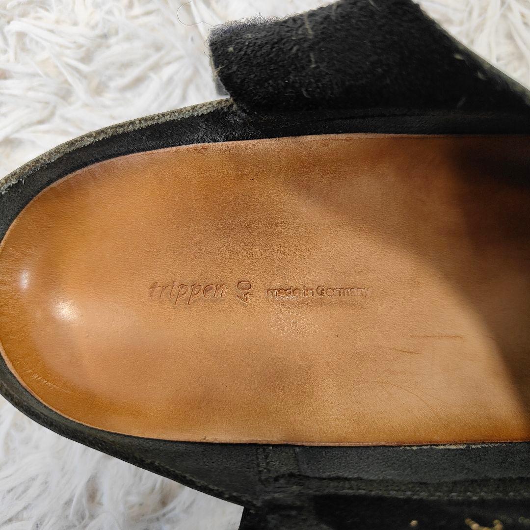 良品　trippen　sound black 40　26cm レザーサンダル