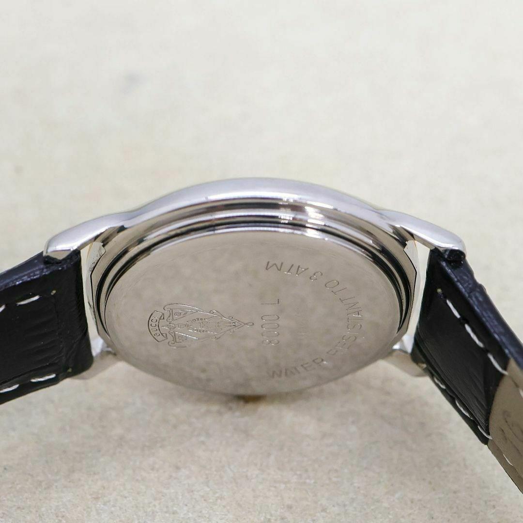 稼働 GUCCI 腕時計 8000L デイト ヴィンテージ レザー 外箱1123
