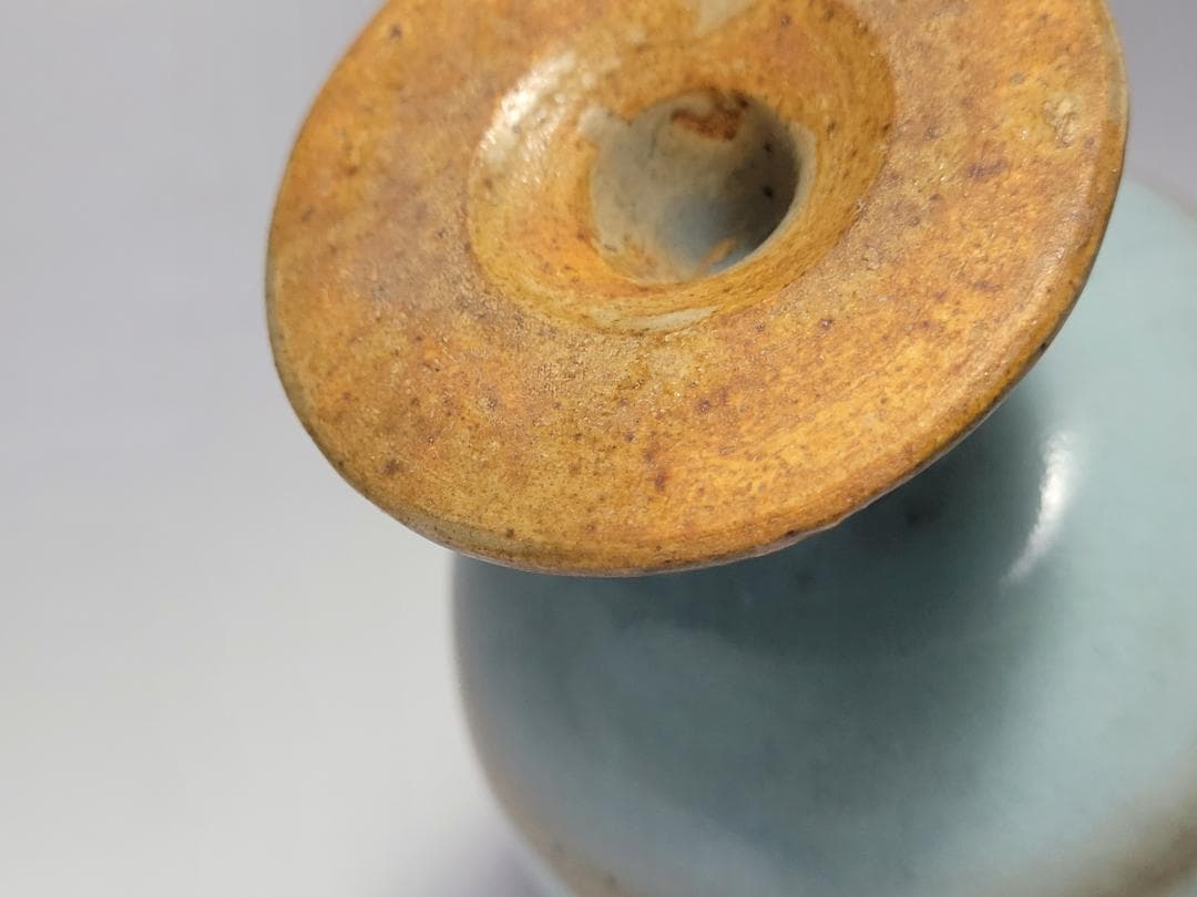 天藍釉 高足杯 宋元時代 高さ約11.4cm