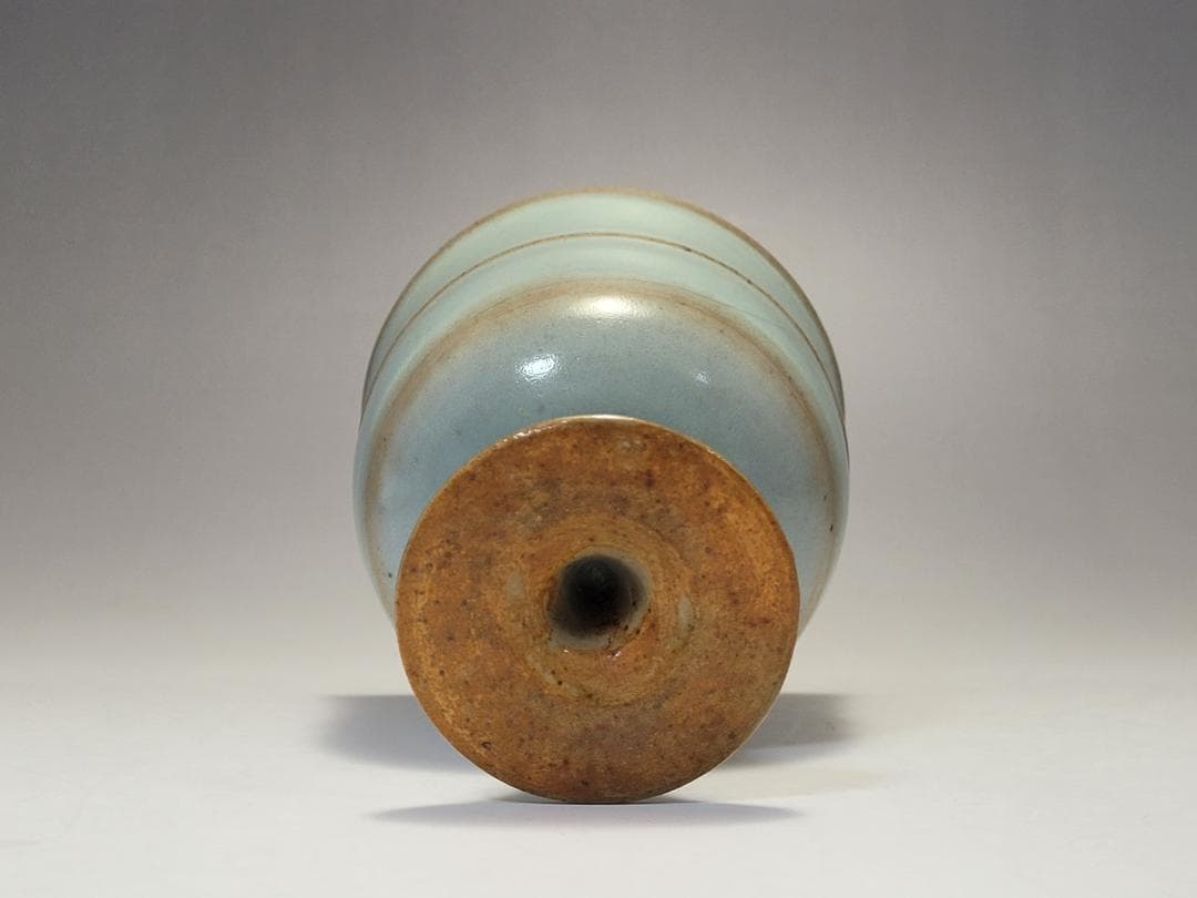 天藍釉 高足杯 宋元時代 高さ約11.4cm