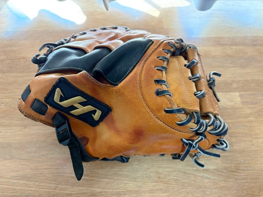 はたけやまハタケヤマ　キャッチャーミット　軟式グローブ 茶色/黒
