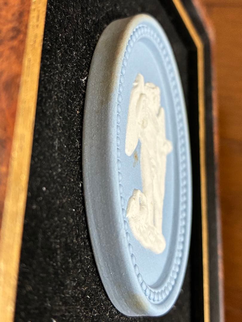  ウェッジウッド　陶板　壁掛け　ジャスパー　ブルー　額縁　絵画