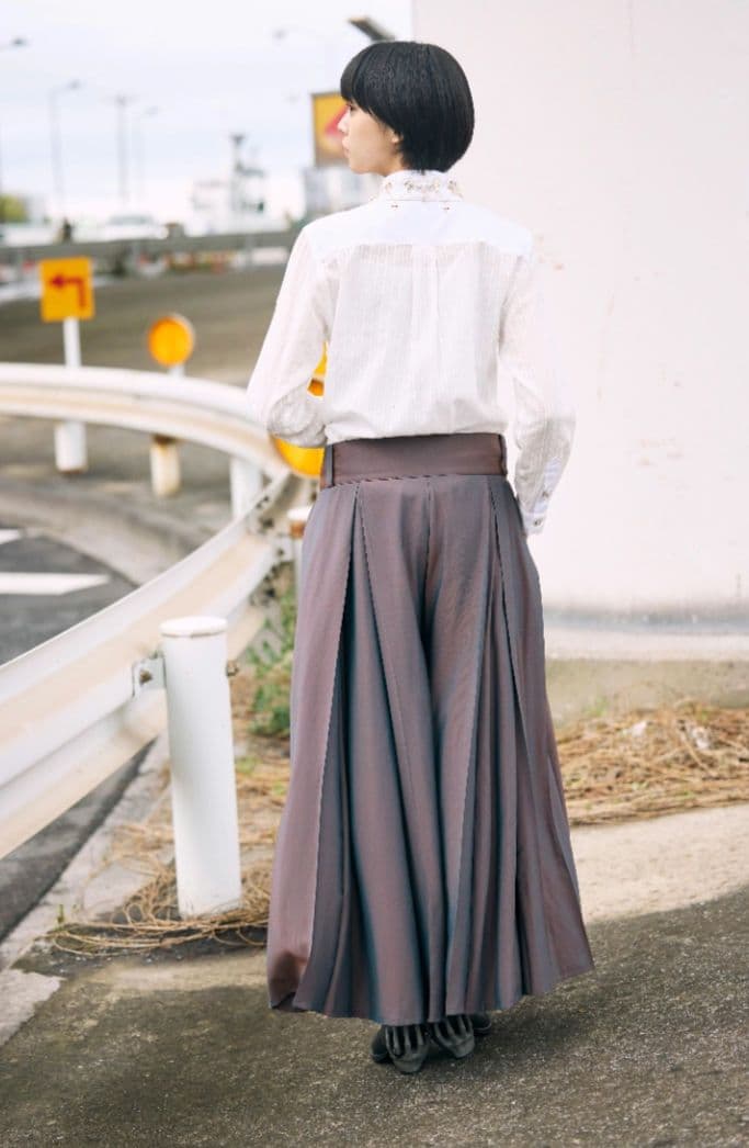 hazama 2ndライン はざま 揺らめくパンツ ブラウン M