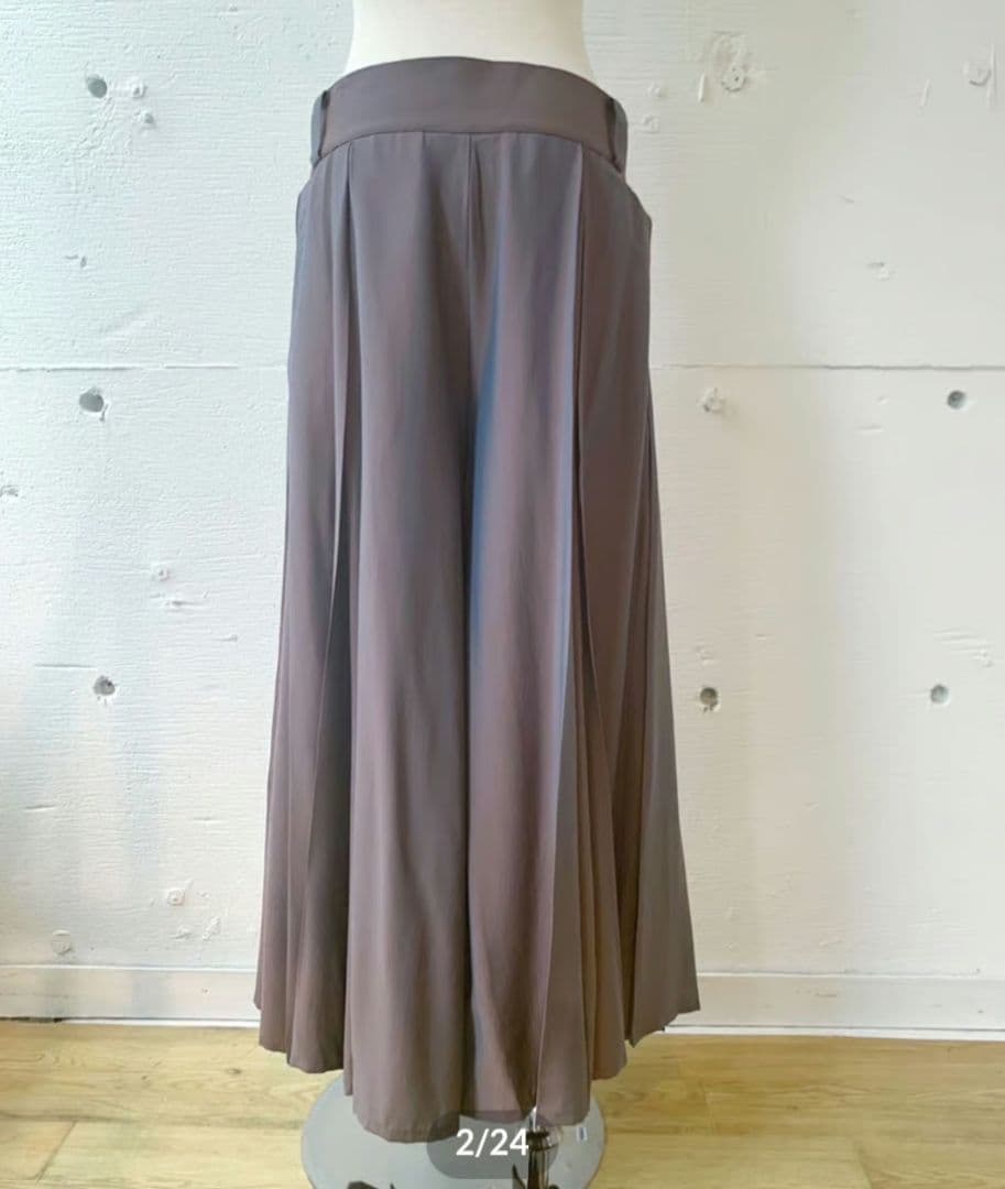 hazama 2ndライン はざま 揺らめくパンツ ブラウン M