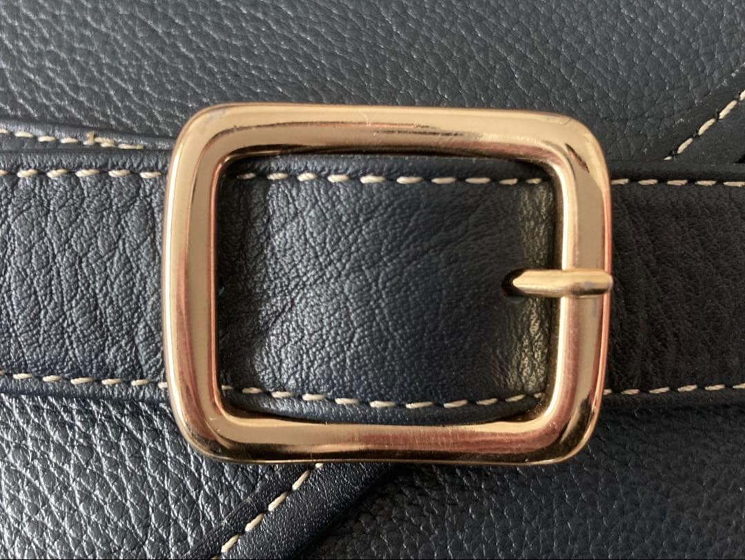 SOMES ソメス ミニショルダーバッグ ネイビー シボ革