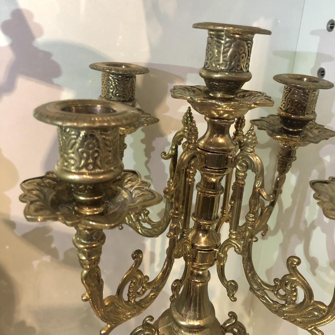 イタリア製　置き時計・燭台（3点セット）　IM-137