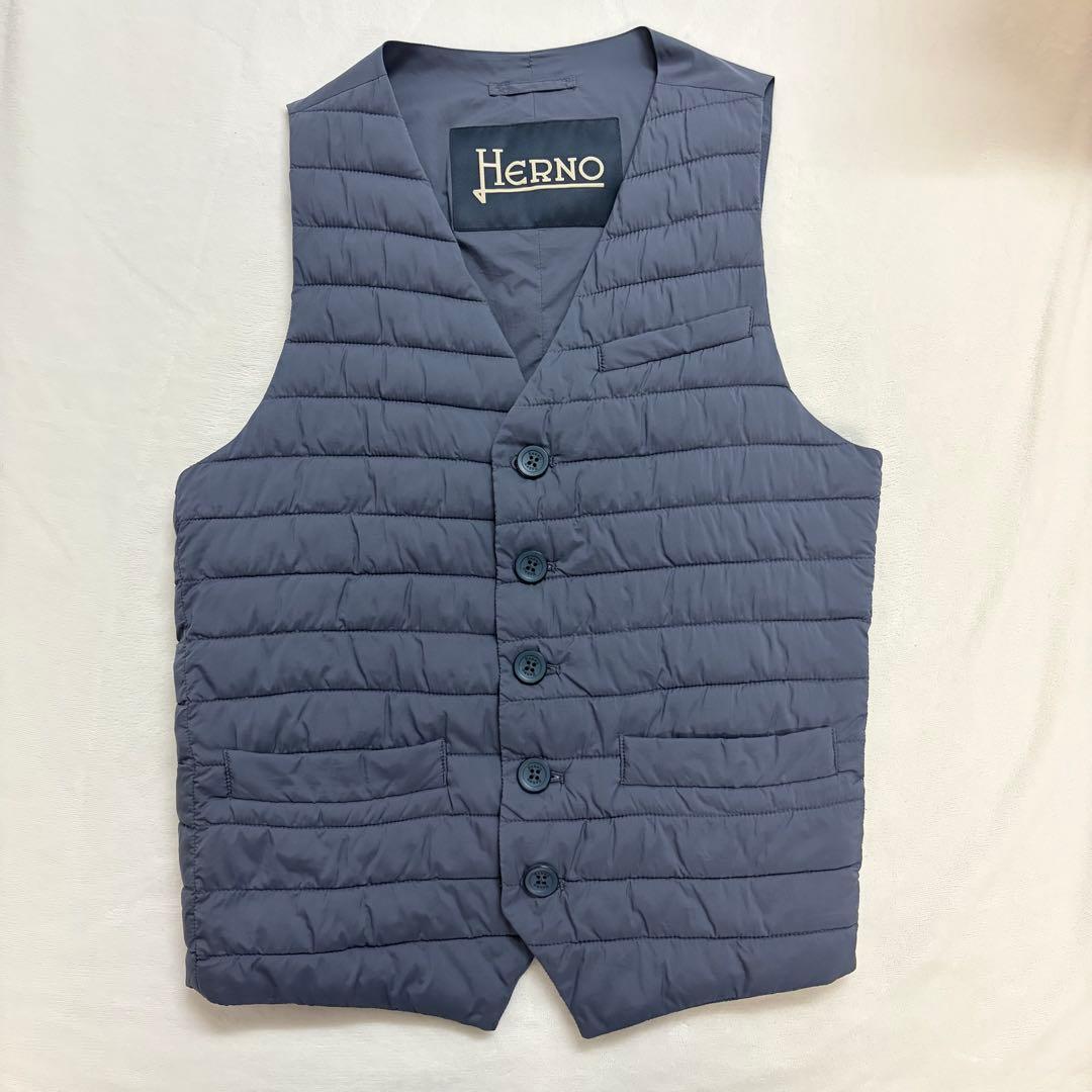 HERNO ヘルノ　ダウンジレ サイズ44 ブルーグレー　ネイビー