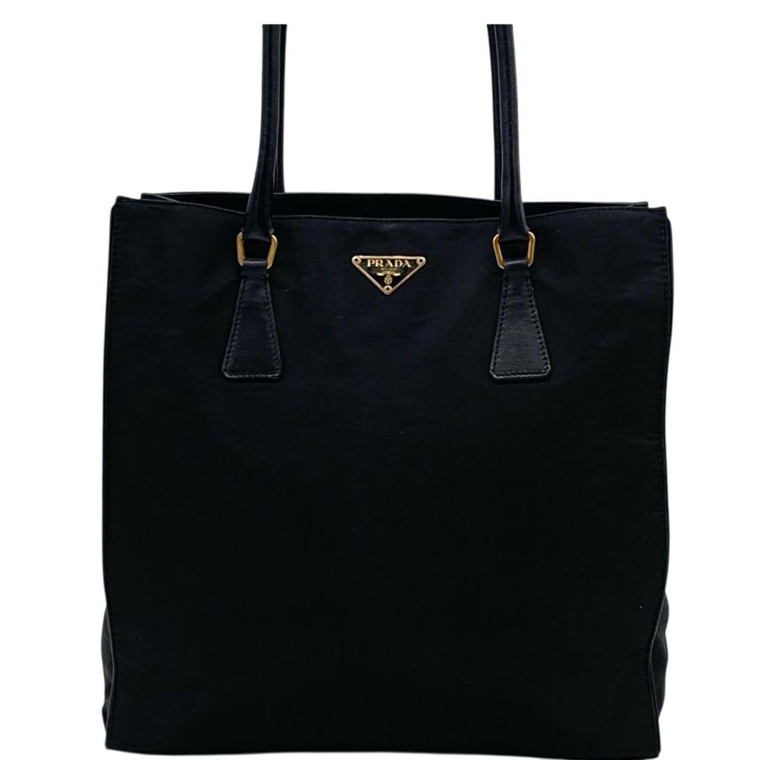【美品】PRADA トートバッグ ハンドバック　A4サイズ可能 三角ロゴ
