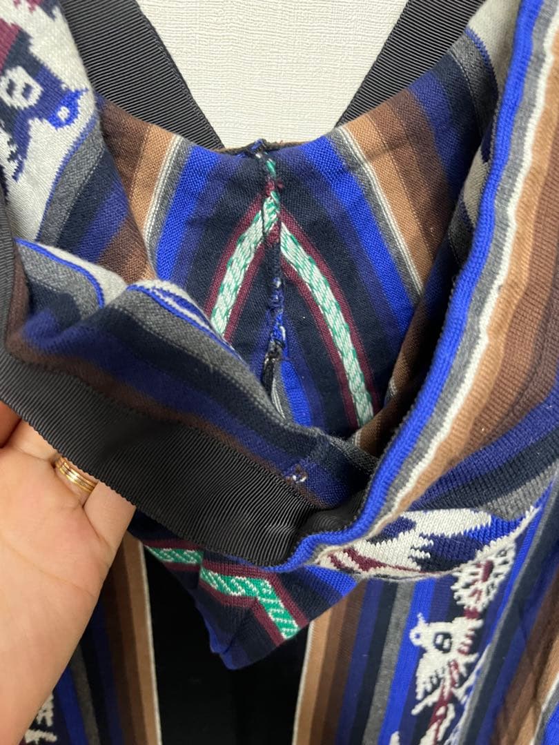 sacai ネイティブ柄 パーカーチュニック ニットワンピース　ナバホ