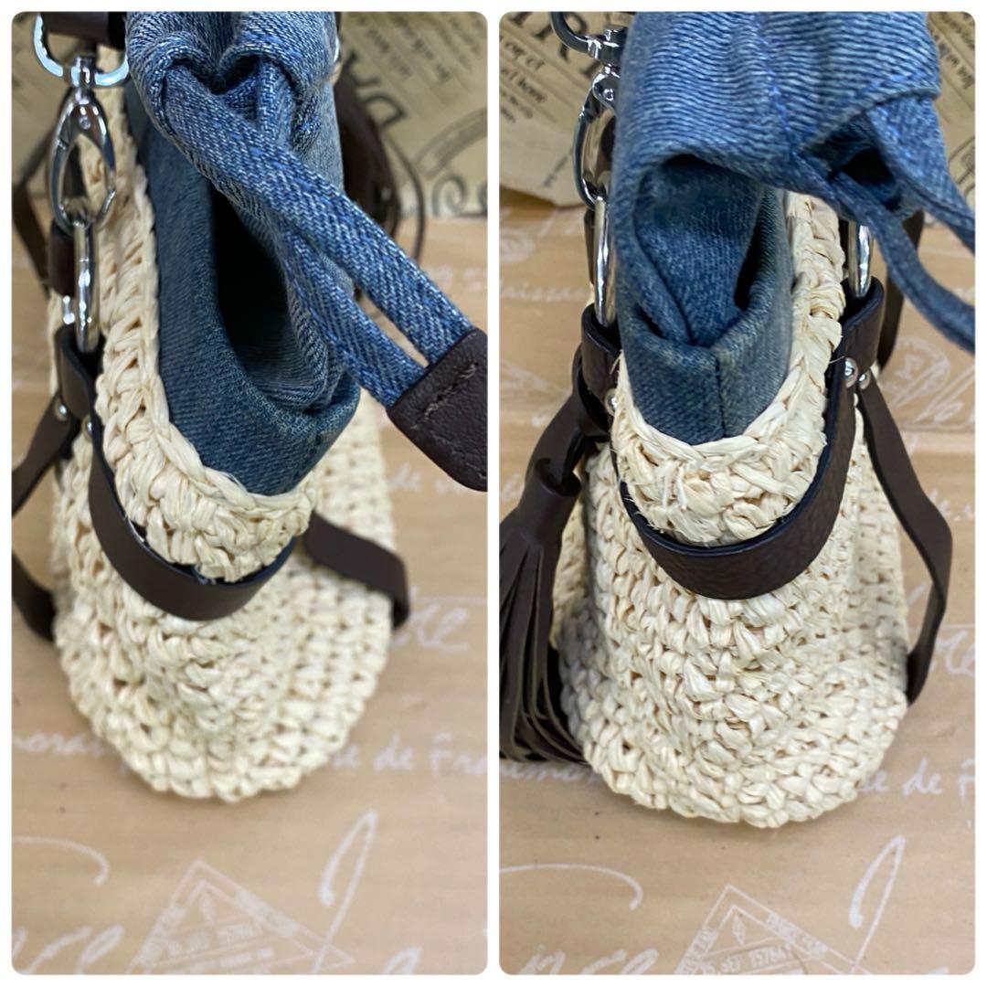 ディーゼル ハンド カゴバッグ デニム 巾着 旅行 ショルダー FT112