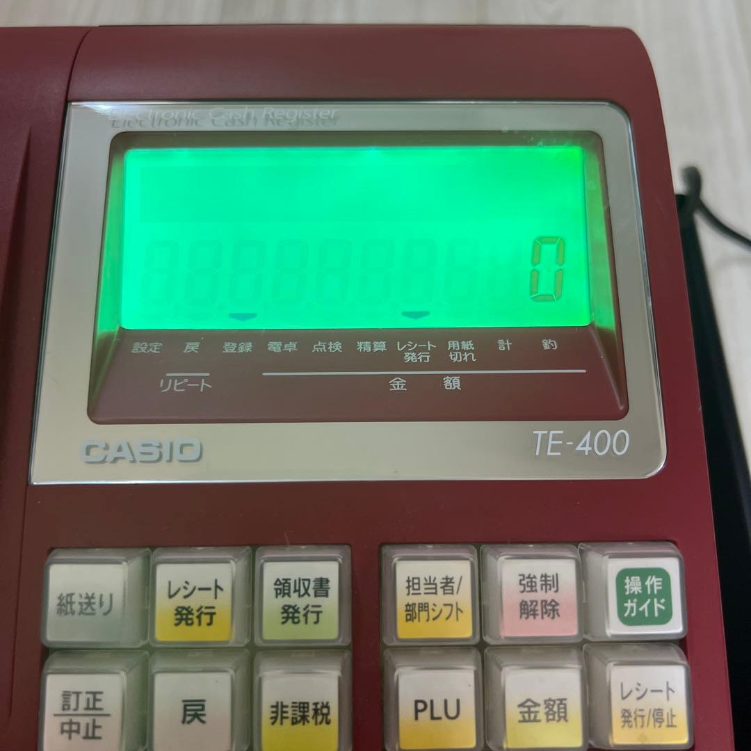 権*六様 CASIO カシオ レジスター TE-400 レッド