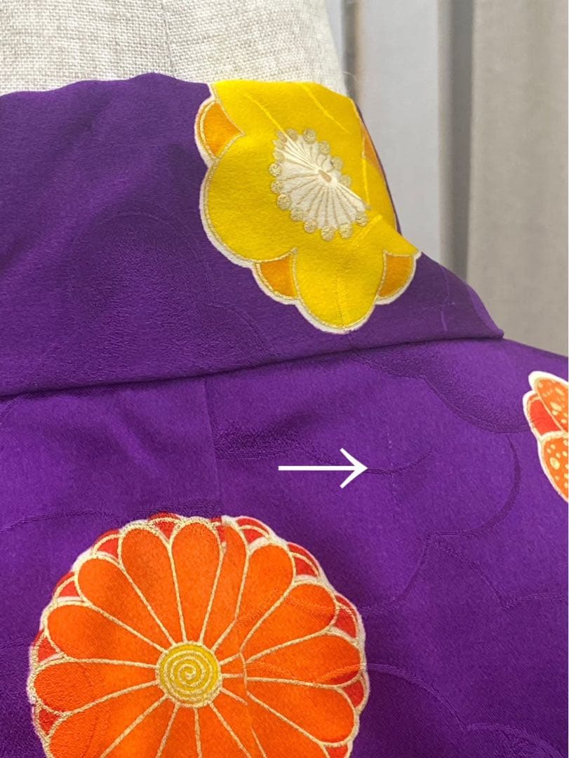 アンティーク着物　子ども　四つ身　レトロ　花丸文　七五三　13参り