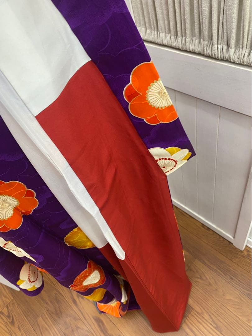 アンティーク着物　子ども　四つ身　レトロ　花丸文　七五三　13参り