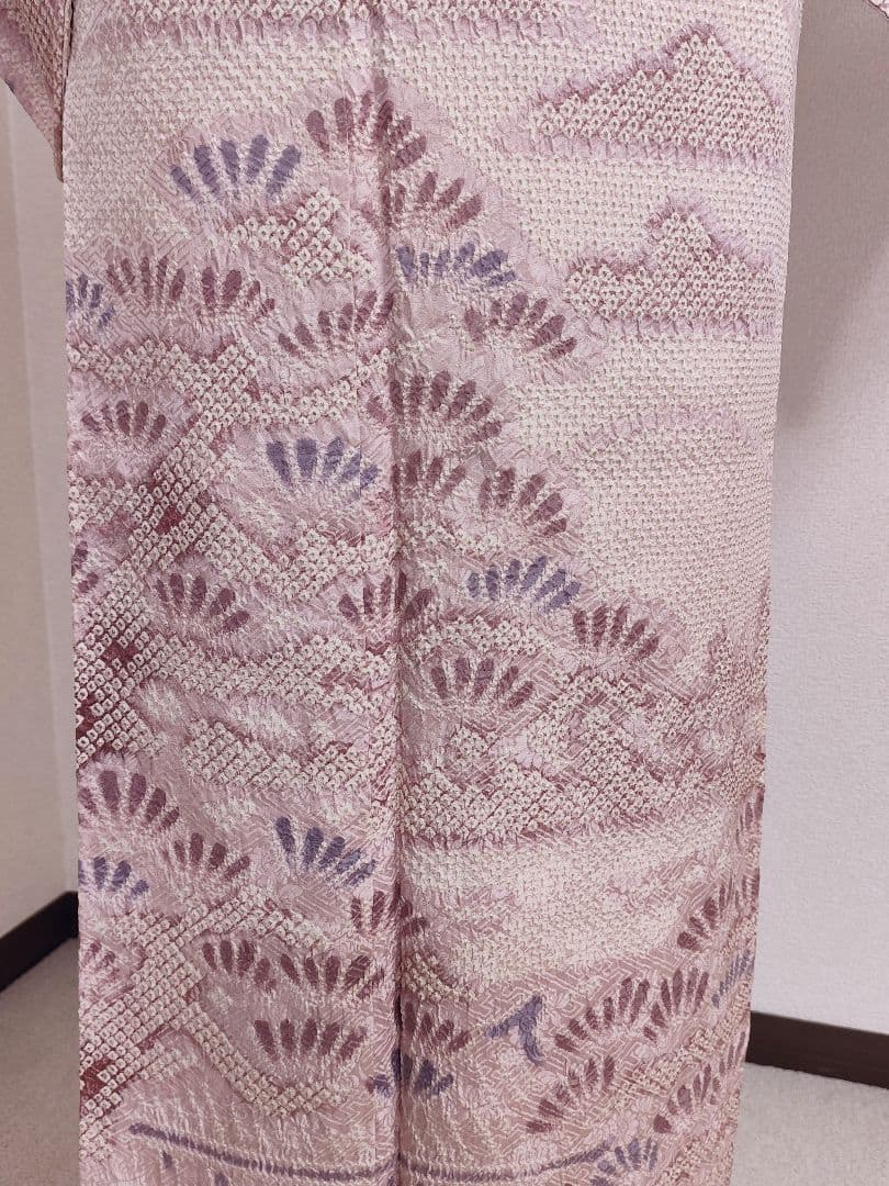 ❰6552❱ フルセット　訪問着　総絞り　袋帯　帯締め　帯揚げ　正絹　着物