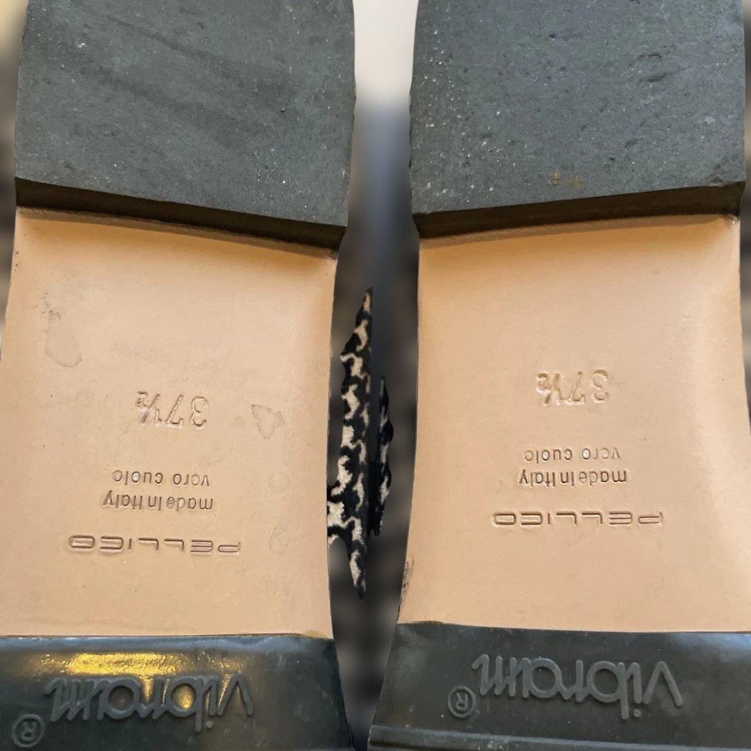 PELLICO 白黒ハウンドトゥース フラットシューズ　371/2