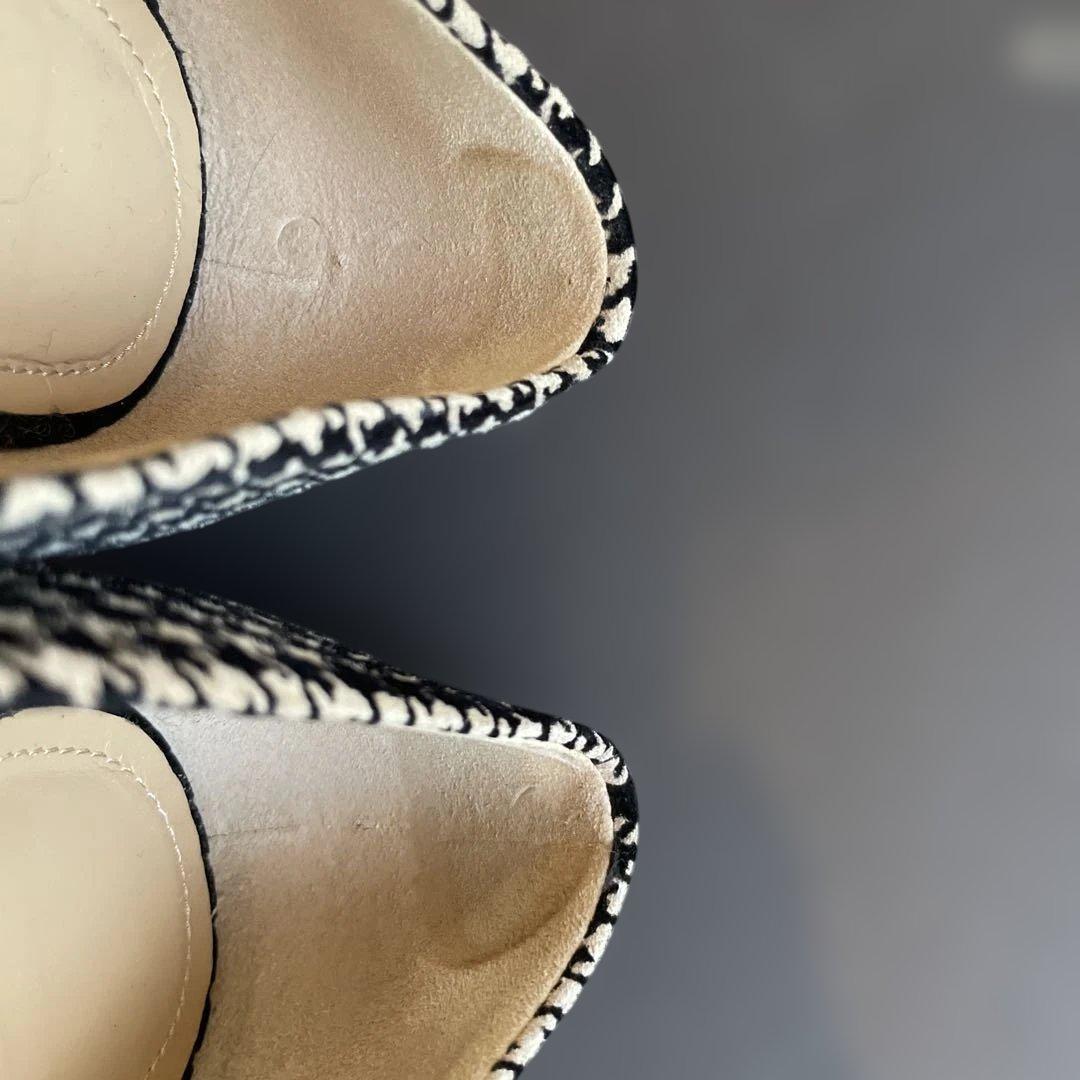 PELLICO 白黒ハウンドトゥース フラットシューズ　371/2