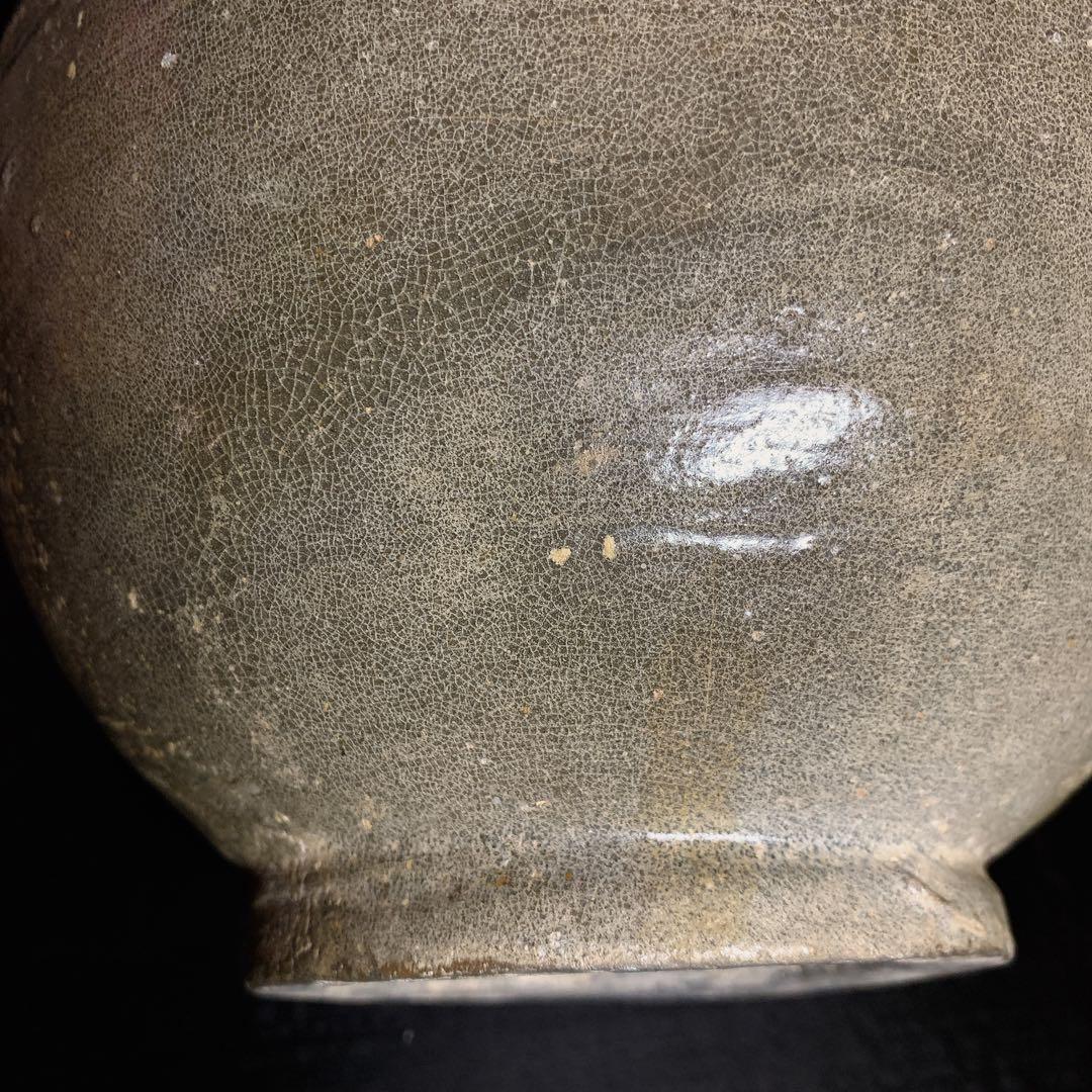 李朝　青磁器　壺　花瓶　朝鮮　韓国　骨董