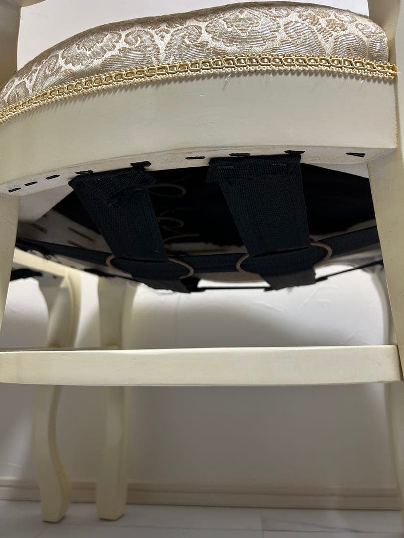 ロココ　猫脚アンティークチェア4脚セット　ホワイト ダマスク　完売品♦️送料込