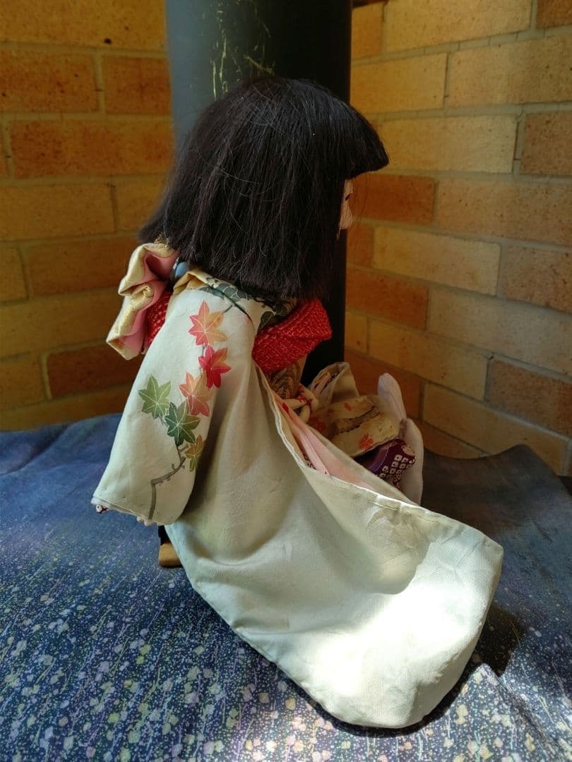 市松人形 銘はありませんが光龍斎です 昭和初期 大正の手描友禅 髪張り替え済み