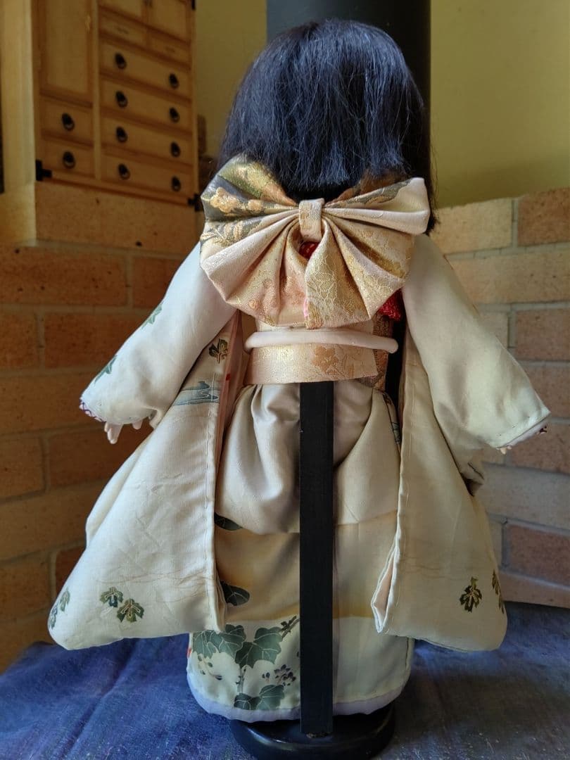 市松人形 銘はありませんが光龍斎です 昭和初期 大正の手描友禅 髪張り替え済み