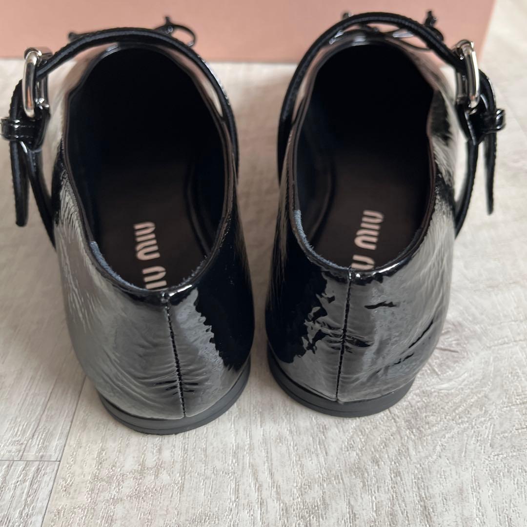 miumiu ミュウミュウブラック バレエシューズ