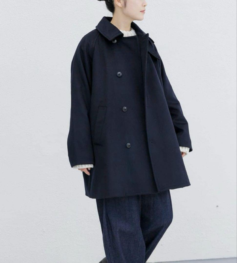 かぐれ　ウールシングルPコート　NAVY