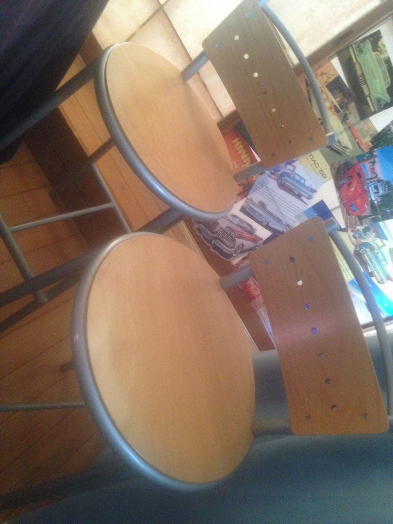 2脚カウンターチェア高い椅子イスいす木目調二脚