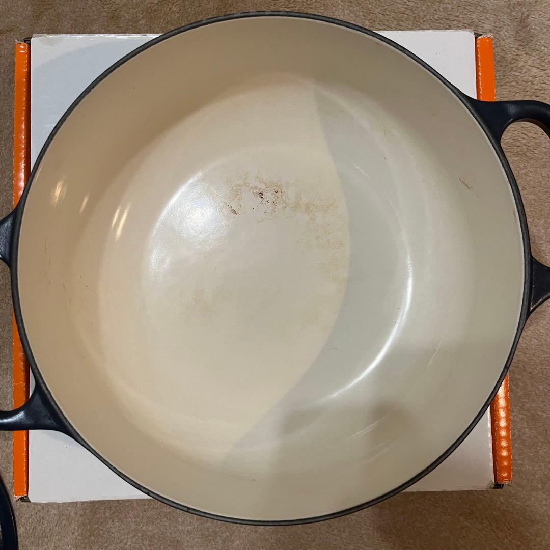 ル・クルーゼ　ネイビー　ココットロンド　24cm 取手:シルバー