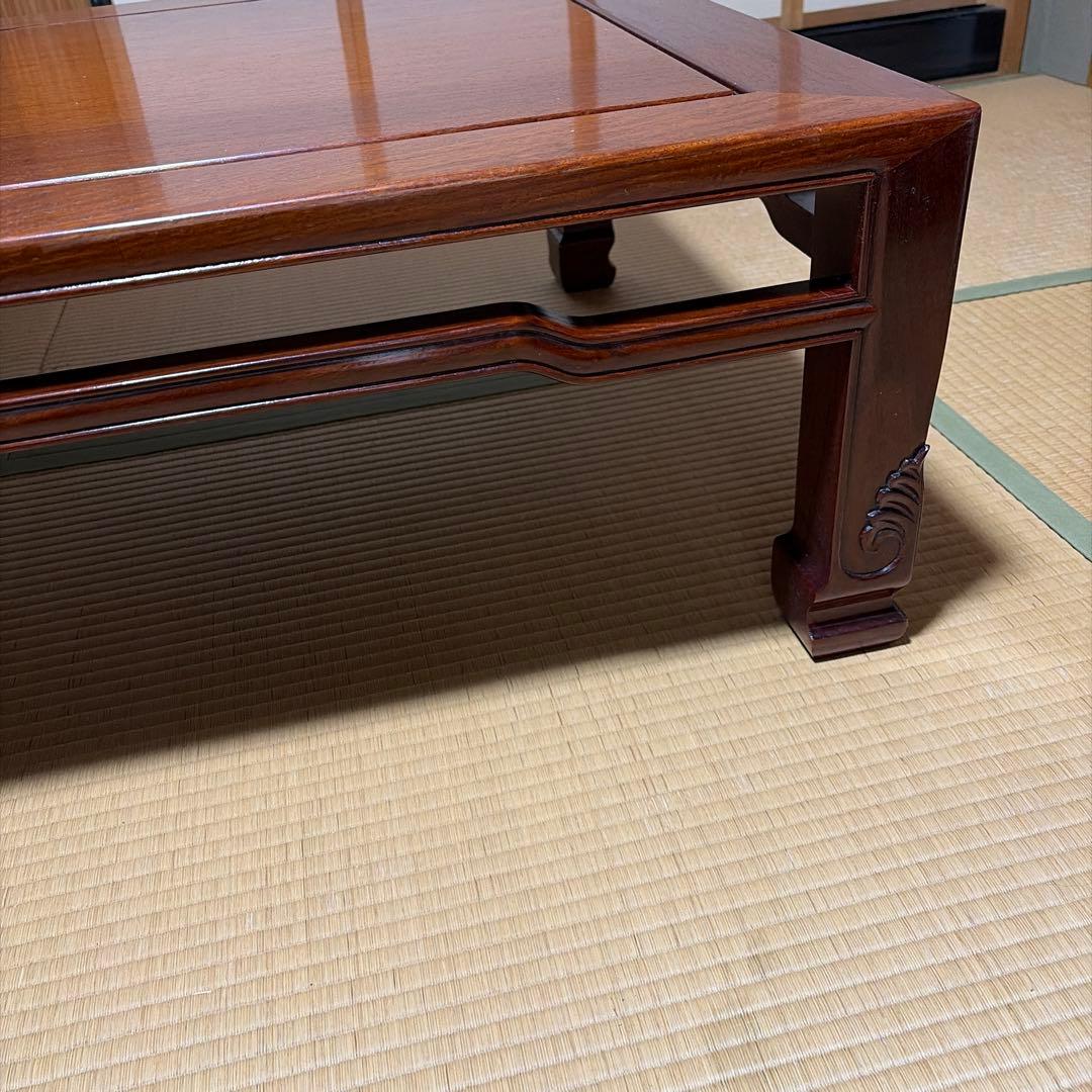 花梨無垢大型木製座卓 ダークブラウン